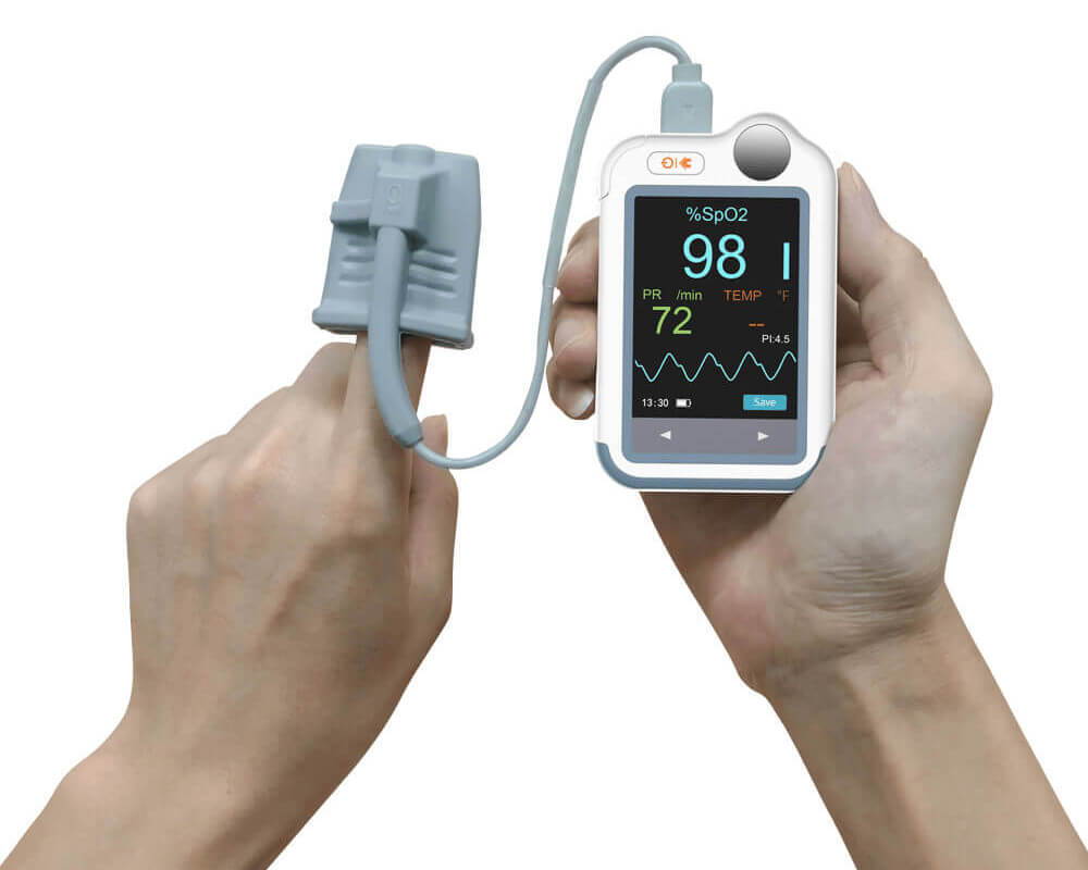 Touchscreen ECG Monitor with Oximeter. Oximeter Integrated with ECG EKG PI Pulse Rate Wellue